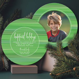 Cartes Pour Fêtes Annuelles Photo Cercle Moderne Transparent Vert - Le Plus He