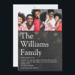 Cartes Pour Fêtes Annuelles Photo Chalkboard Famille Définition Noël<br><div class="desc">Partagez la définition de votre famille de ce que signifie la période des fêtes de Noël avec ces élégants cartes de fin de année boho. Avec vos photos spéciales et message set dans la typographie moderne sur des flocons d'or sur un arrière - plan de tableau noir. Conçu par Thisisnotme©...</div>