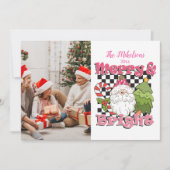 Cartes Pour Fêtes Annuelles Photo Checkered Merry & Bright Christmas (Devant)
