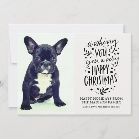 Cartes Pour Fêtes Annuelles Photo Chien mignon Noël (Devant)
