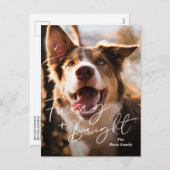 Cartes Pour Fêtes Annuelles Photo Chien mignon Noël moderne (Devant / Derrière)