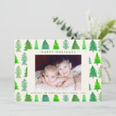 Cartes Pour Fêtes Annuelles Photo Christmas Trees Flat Holiday Card