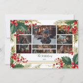 Cartes Pour Fêtes Annuelles Photo Classic Holly Berry Noël Party (Devant)