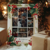 Cartes Pour Fêtes Annuelles Photo Classic Holly Berry Noël Party