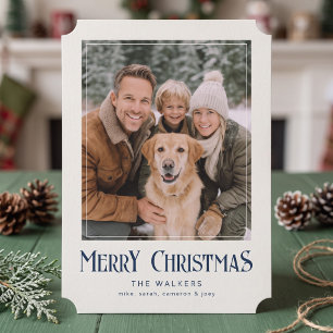 Cartes Pour Fêtes Annuelles Photo classique de Joyeux Noël - Crème et Nuit