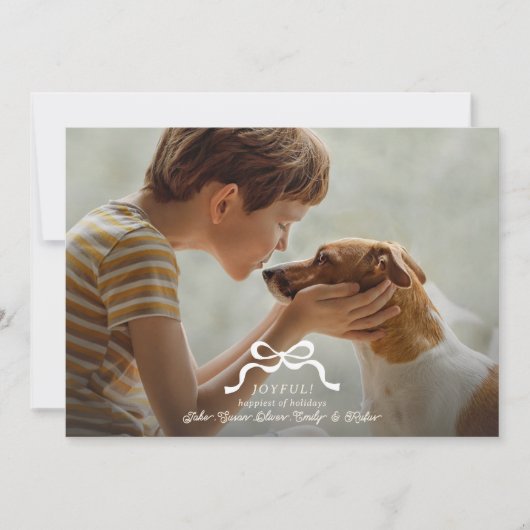 Cartes Pour Fêtes Annuelles photo classique de l'arc de Noël blanc (Devant)