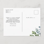 Cartes Pour Fêtes Annuelles Photo classique de Noël blanc Eucalyptus Vert (Dos)