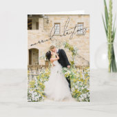 Cartes Pour Fêtes Annuelles Photo classique Élégant Noël marié récemment (Devant)