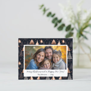 Cartes Pour Fêtes Annuelles Photo classique Gold et Black Christmas Tree