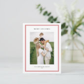 Cartes Pour Fêtes Annuelles Photo classique rouge double frontière Noël (Debout devant)