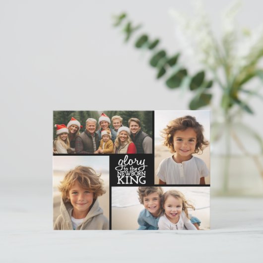 Cartes Pour Fêtes Annuelles Photo Collage - 4 photos design minimal religieux (Debout devant)