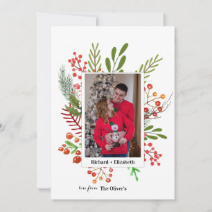 Cartes Pour Fêtes Annuelles Photo Collage Botanique Noël