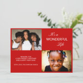 Cartes Pour Fêtes Annuelles Photo Collage Bright Red Sparkle Modern (Debout devant)