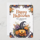 Cartes Pour Fêtes Annuelles Photo Collage Citrouille Sorcière Casquette Hallow (Devant)