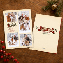 Photo Collage de Noël Vintage Santa Traîneaux
