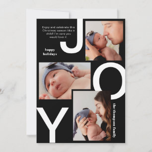 Cartes Pour Fêtes Annuelles Photo Collage de photos Black and White moderne No