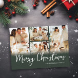 Cartes Pour Fêtes Annuelles Photo Collage Green Family Christmas<br><div class="desc">Prenez le temps cette année de créer une belle carte de Noël familiale personnalisée. Dotés d'un arrière - plan vert rustique,  ces 4-modèles photo vous permettent de remplacer les photos par vos propres souvenirs et votre nom de famille. Il y a aussi un message que vous pouvez personnaliser !</div>