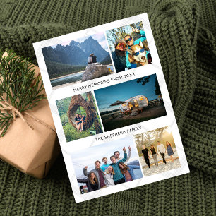 Cartes Pour Fêtes Annuelles Photo Collage Merry Travel Memories