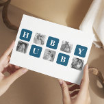 Cartes Pour Fêtes Annuelles Photo Collage Moderne Bleu Meilleur Hubby Ever Cad<br><div class="desc">Le "Modern Collage Photo Blue Best Hubby Ever Gift" est un cadeau photo personnalisé qui présente une collection de photos présentant les meilleurs moments partagés entre vous et votre mari bien-aimé. Cette version particulière présente un thème bleu, ce qui en fait un ajout élégant et contemporain à tout décor.Ce cadeau...</div>