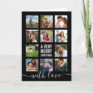 Cartes Pour Fêtes Annuelles Photo Collage Moderne Très Joyeux Noël