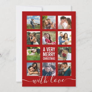 Cartes Pour Fêtes Annuelles Photo Collage Moderne Très Joyeux Noël