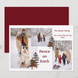 Cartes Pour Fêtes Annuelles Photo Collage Neige rustique en plein air Paix sur