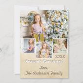 Cartes Pour Fêtes Annuelles Photo Collage Or Simple Rustique Doré (Devant)