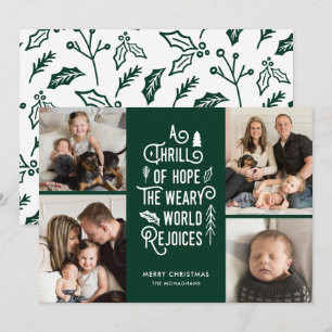 Cartes Pour Fêtes Annuelles Photo Collage Thrill Of Hope Photo Christmas Green