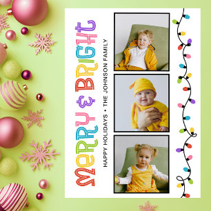 Cartes Pour Fêtes Annuelles Photo Coloré Joyeux & Lumineux
