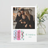 Cartes Pour Fêtes Annuelles Photo Colorful Joy Christmas (Debout devant)