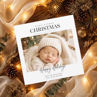 Cartes Pour Fêtes Annuelles Photo complet de bébé pour son premier Noël classi