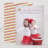 Cartes Pour Fêtes Annuelles Photo complète Joyeux Noël Holly et Berries (Devant / Derrière)