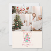 Cartes Pour Fêtes Annuelles Photo Coquette Bow Pink Tree Christmas (Devant)