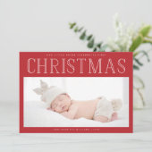 Cartes Pour Fêtes Annuelles Photo d'annonce de naissance pour le premier Noël (Debout devant)
