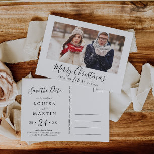 Cartes Pour Fêtes Annuelles Photo d'annonce de Noël minimaliste pour sauvegard
