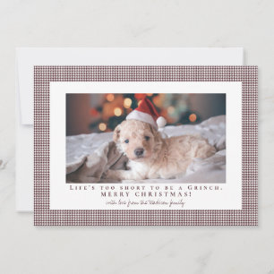 Cartes Pour Fêtes Annuelles Photo dans un cadre Houndstooth Chocolat clair Co