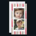 Cartes Pour Fêtes Annuelles Photo d'Aquarelle à Rayures<br><div class="desc">Célébrez la joie de la saison des fêtes avec notre carte de vœux Watercolor Stripes Holiday, un mélange parfait d'élégance et de charme personnel. Cette carte magnifiquement conçue présente un motif de rayures à l'aquarelle saisissant dans une palette harmonieuse de rouge, rose, sauge, or et gris, créant un arrière-plan festif...</div>