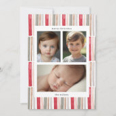 Cartes Pour Fêtes Annuelles Photo d'Aquarelle à Rayures (Devant)