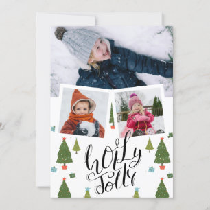 Cartes Pour Fêtes Annuelles Photo d'arbre de Noël au script amusant et joyeux