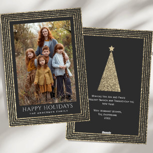 Cartes Pour Fêtes Annuelles Photo d'arbre de Noël avec paillettes de cuivre do