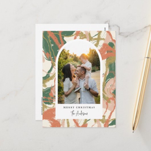 Cartes Pour Fêtes Annuelles Photo d'arc Abstrait peint (Devant/Arrière en situation)