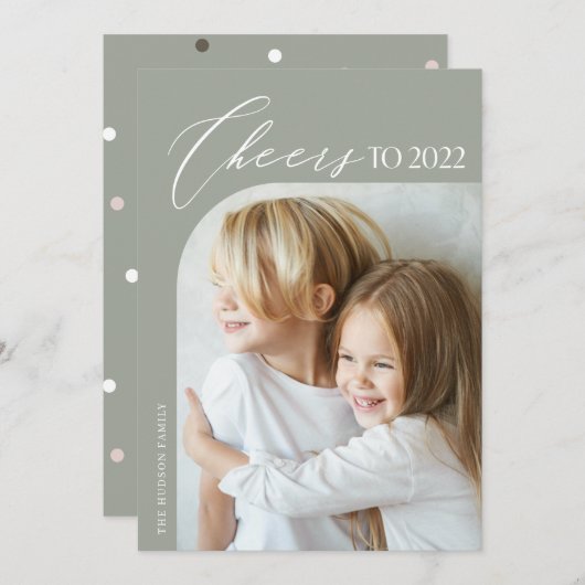 Cartes Pour Fêtes Annuelles Photo d'arc moderne unique en son genre pour 2022 (Devant / Derrière)