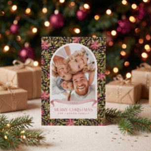 Cartes Pour Fêtes Annuelles Photo d'arche florale de poinsettia grandmillennia