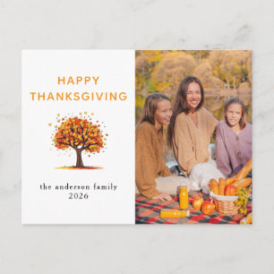 Cartes Pour Fêtes Annuelles Photo d'automne élégant et moderne de Thanksgiving