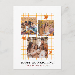 Cartes Pour Fêtes Annuelles Photo d'automne élégant et moderne de Thanksgiving