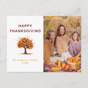 Cartes Pour Fêtes Annuelles Photo d'automne élégant et moderne de Thanksgiving