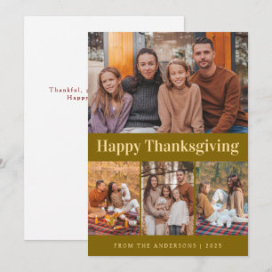Cartes Pour Fêtes Annuelles Photo d'automne élégant moderne de Thanksgiving he