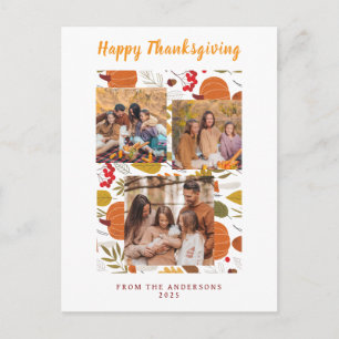 Cartes Pour Fêtes Annuelles Photo d'automne élégant moderne de Thanksgiving he