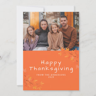 Cartes Pour Fêtes Annuelles Photo d'automne élégant moderne de Thanksgiving he