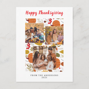Cartes Pour Fêtes Annuelles Photo d'automne élégant moderne de Thanksgiving he